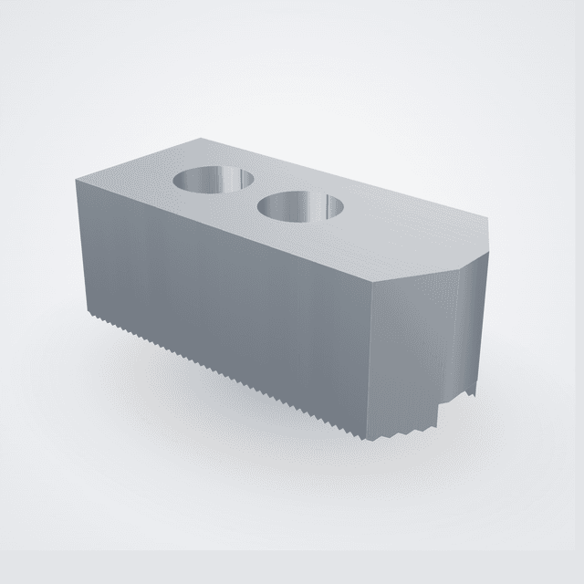 Weiche Aufsatzbacken Aluminium, angeschrägt — Spitzverzahnung 1/16″×90°, Nut 12,7 (US-Futter 6 Zoll, Cushman u.a.) — Satz (3 St.)