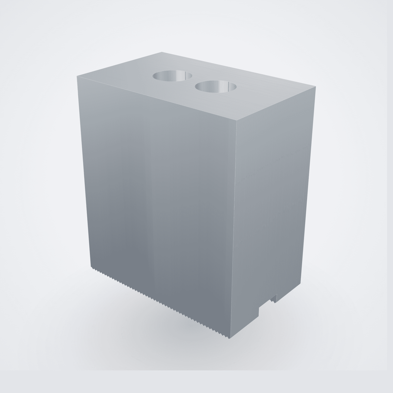 Backenrohlinge Aluminium 80×50×90 mm — Spitzverzahnung 1/16″×90°, Nut 12,7 (US-Futter 6 Zoll, Cushman u.a.) — Satz (3 St.)