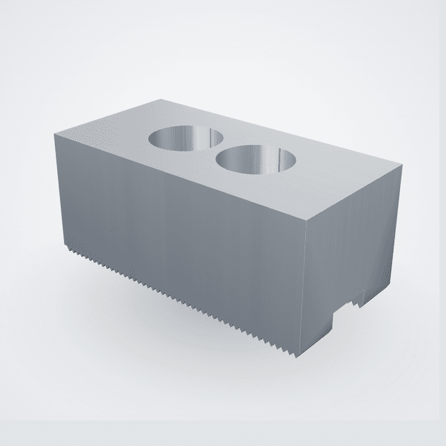 Weiche Aufsatzbacken Aluminium, gerade — Spitzverzahnung 1,5×60°, Nut 12 (6-Zoll-Futter Kitagawa, Schunk NCK, SMW u.a.) — Satz (3 St.)