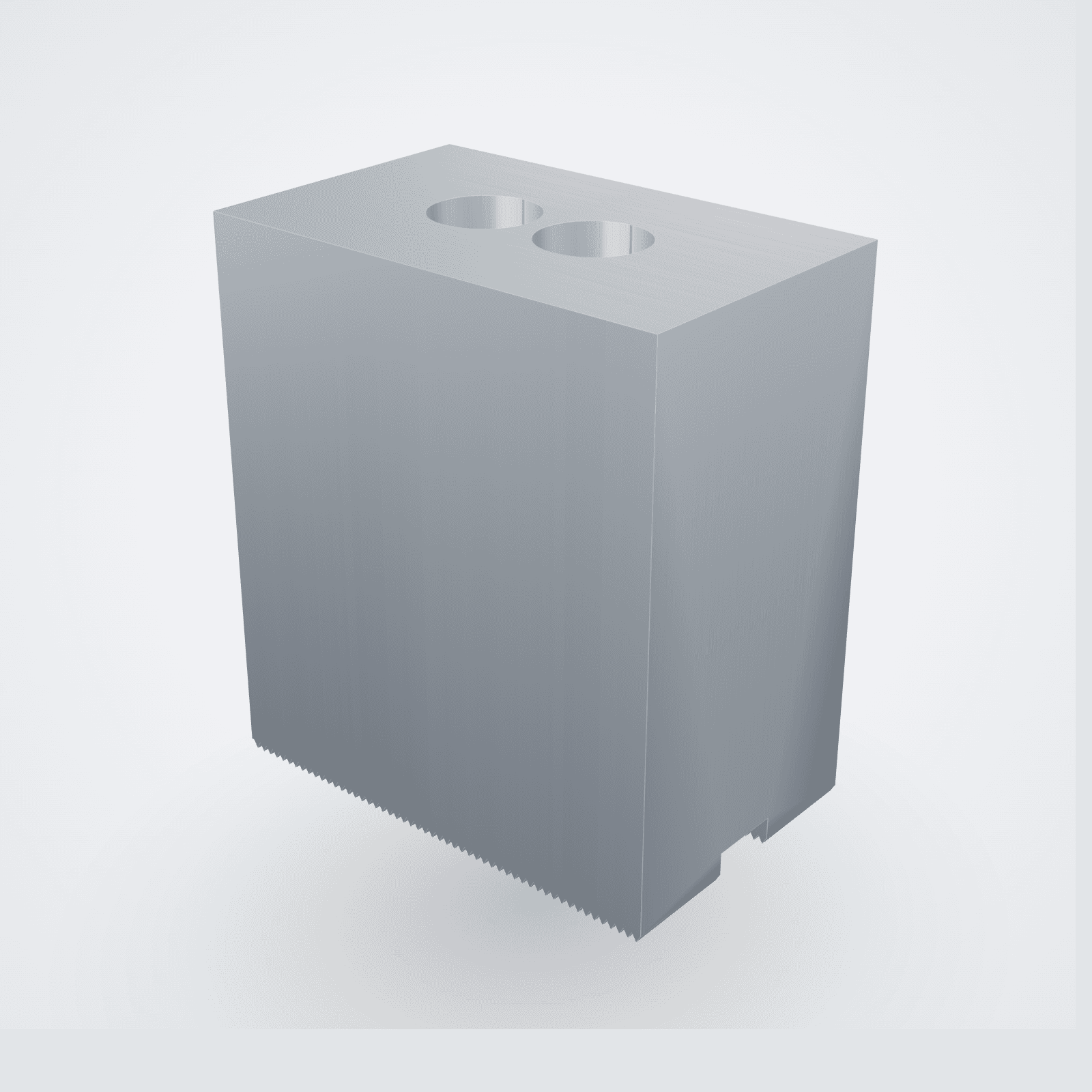 Backenrohlinge Aluminium 80×50×90 mm — Spitzverzahnung 1,5×60°, Nut 12 (6-Zoll-Futter Kitagawa, Schunk NCK, SMW u.a.) — Satz (3 St.)
