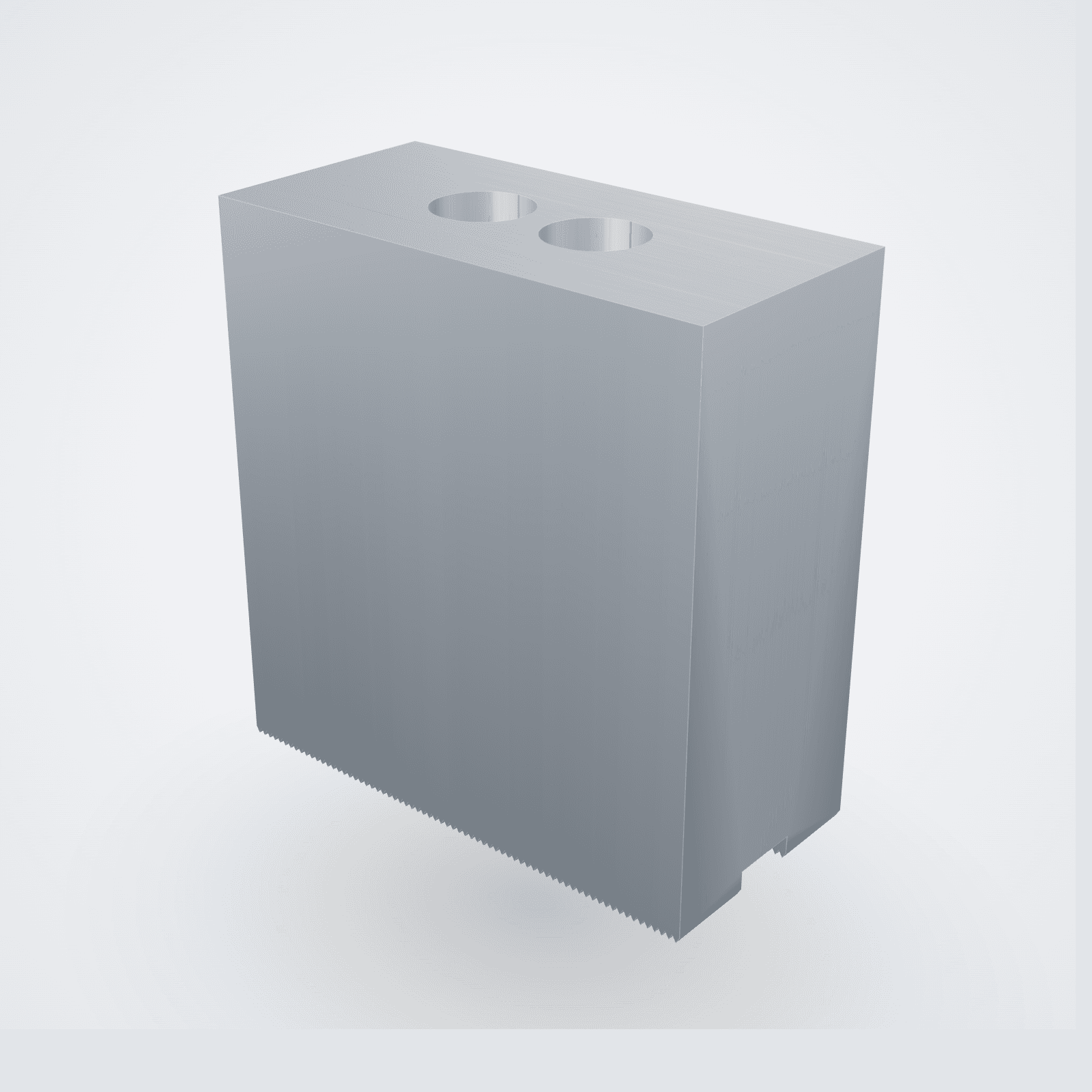 Backenrohlinge Aluminium 105×50×110 mm — Spitzverzahnung 1,5×60°, Nut 14 (8-Zoll-Futter Kitagawa, Schunk NCK, SMW u.a.) — Satz (3 St.)