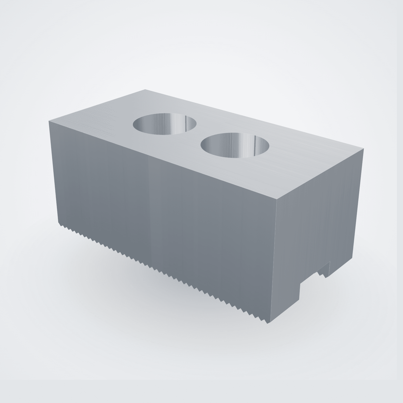 Weiche Aufsatzbacken Aluminium, gerade — Spitzverzahnung 1/16″×90°, Nut 12,7 (US-Futter 6 Zoll, Cushman u.a.) — Satz (3 St.)
