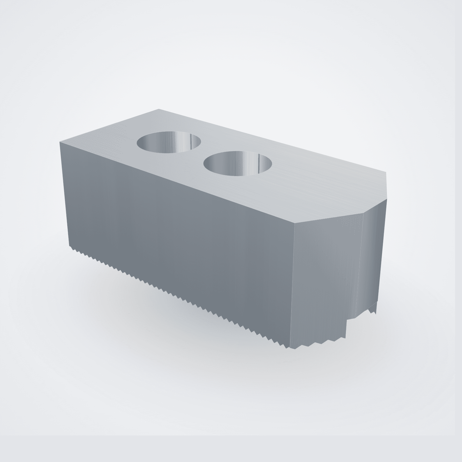 Weiche Aufsatzbacken Aluminium, angeschrägt — Spitzverzahnung 1/16″×90°, Nut 12,7 (US-Futter 6 Zoll, Cushman u.a.) — Satz (3 St.)
