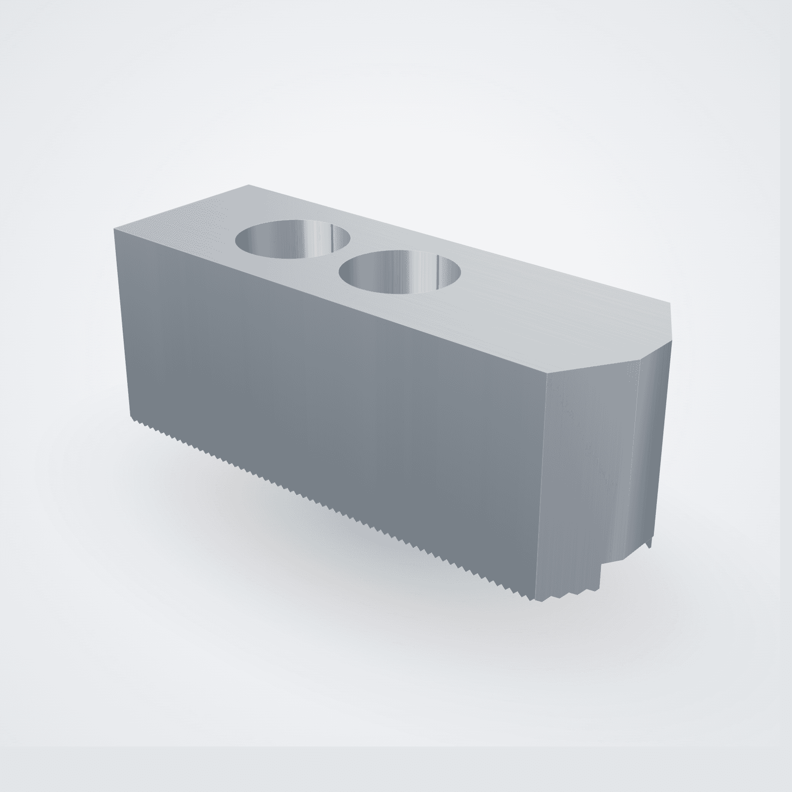 Weiche Aufsatzbacken Aluminium, angeschrägt — Spitzverzahnung 1/16″×90°, Nut 15,9 (US-Futter 8 Zoll) — Satz (3 St.)