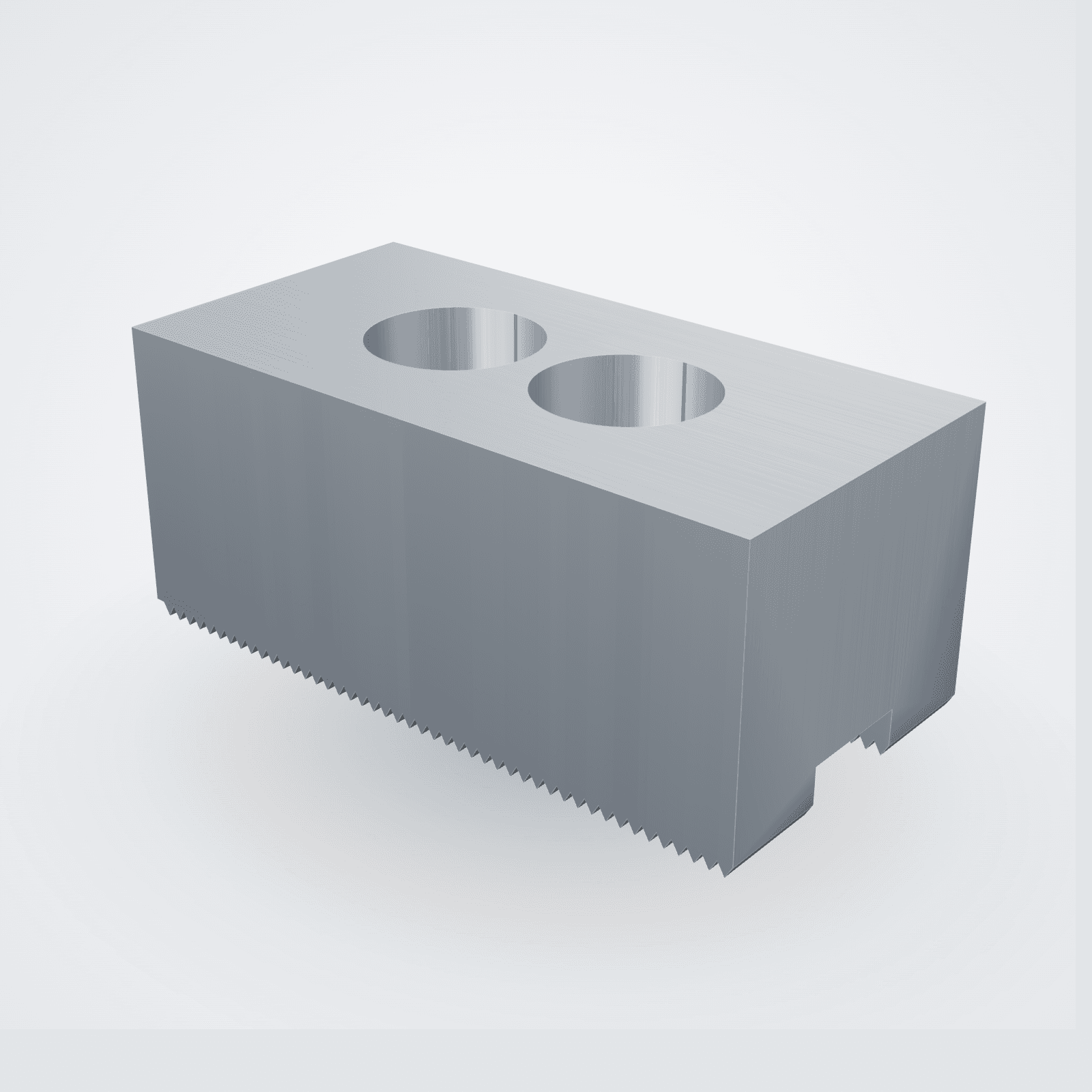 Weiche Aufsatzbacken Aluminium, gerade — Spitzverzahnung 1,5×60°, Nut 12 (6-Zoll-Futter Kitagawa, Schunk NCK, SMW u.a.) — Satz (3 St.)