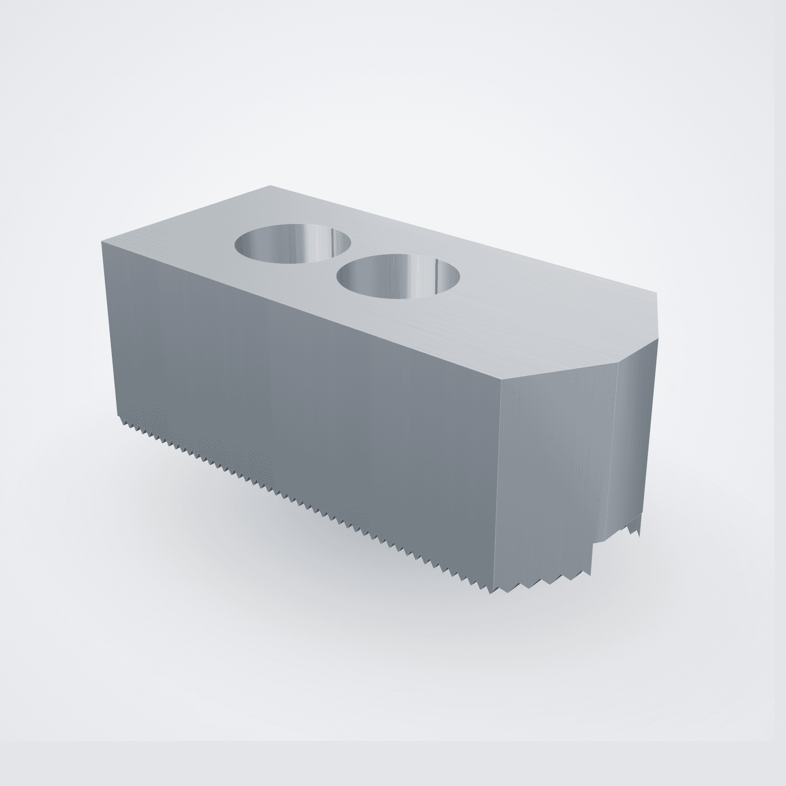 Weiche Aufsatzbacken Aluminium, angeschrägt — Spitzverzahnung 1,5×60°, Nut 12 (6-Zoll-Futter Kitagawa, Schunk NCK, SMW u.a.) — Satz (3 St.)