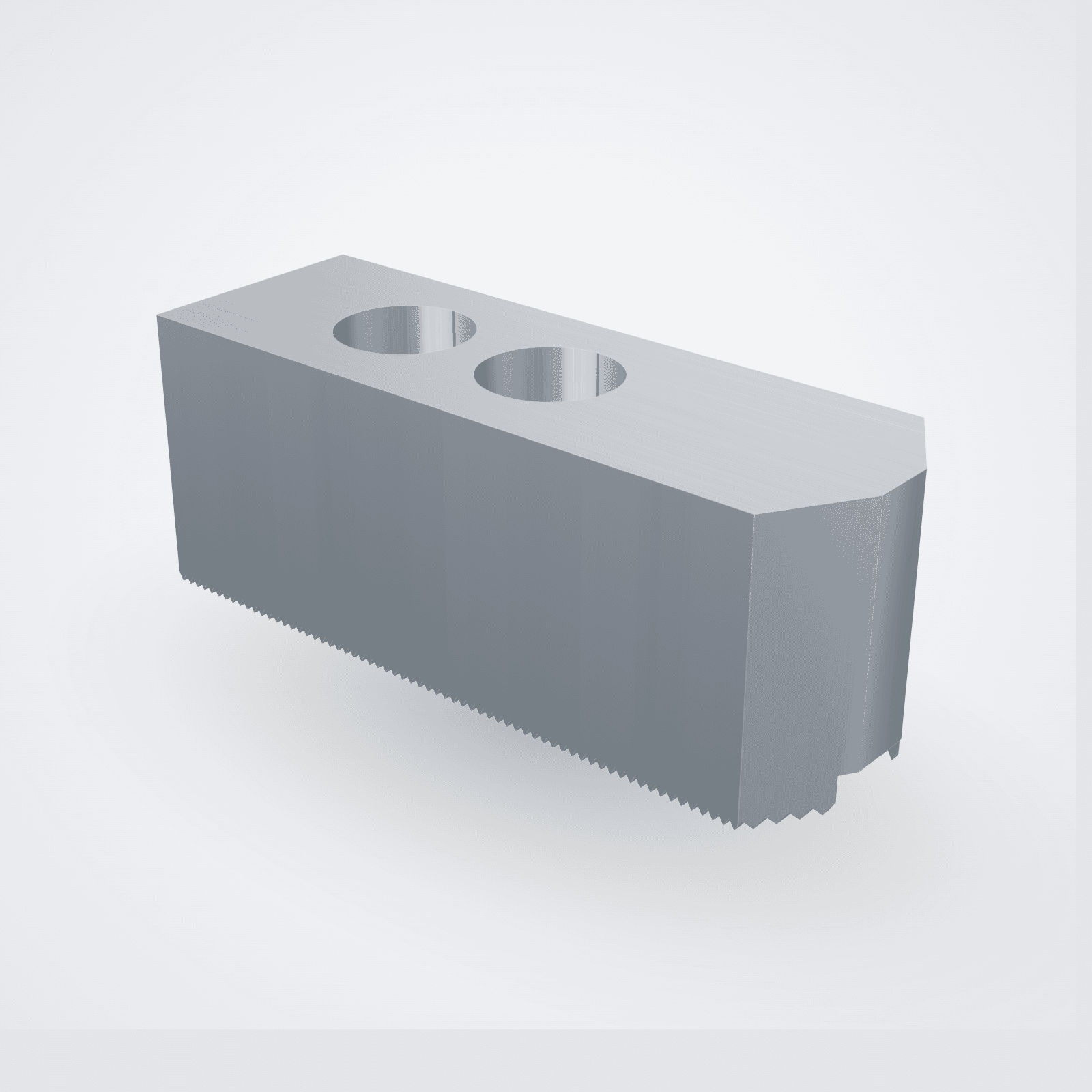 Weiche Aufsatzbacken Aluminium, angeschrägt — Spitzverzahnung 1,5×60°, Nut 14 (8-Zoll-Futter Kitagawa, Schunk NCK, SMW u.a.) — Satz (3 St.)