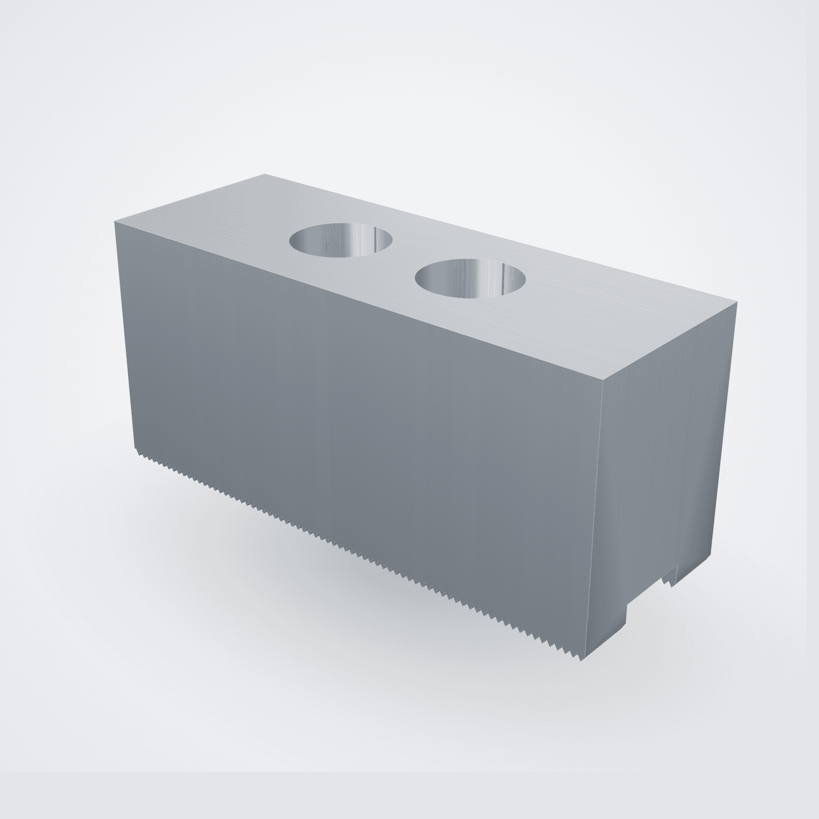 Weiche Aufsatzbacken Aluminium, gerade — Spitzverzahnung 1,5×60°, Nut 16 (10-Zoll-Futter Kitagawa B210 u.a.) — Satz (3 St.)