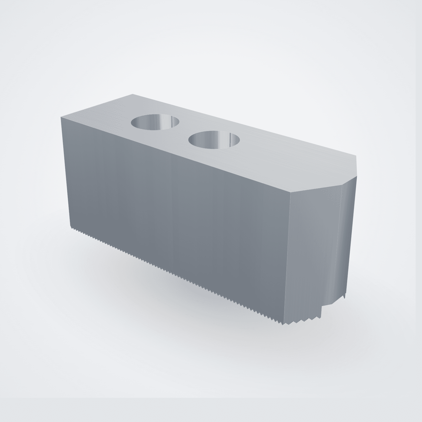 Weiche Aufsatzbacken Aluminium, angeschrägt — Spitzverzahnung 1,5×60°, Nut 16 (10-Zoll-Futter Kitagawa B210 u.a.) — Satz (3 St.)