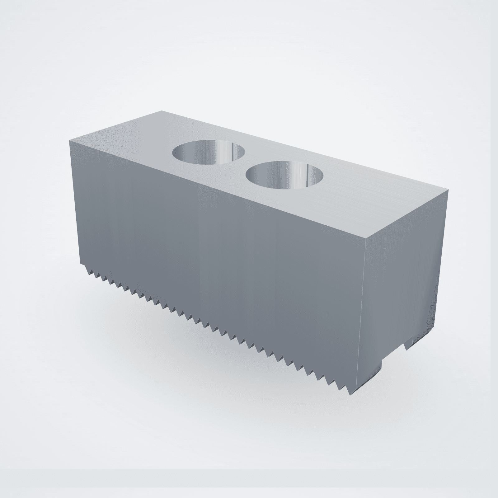 Weiche Aufsatzbacken Aluminium, gerade — Spitzverzahnung 3×60°, Nut 14 (Großfutter-Sonderreihe) — Satz (3 St.)